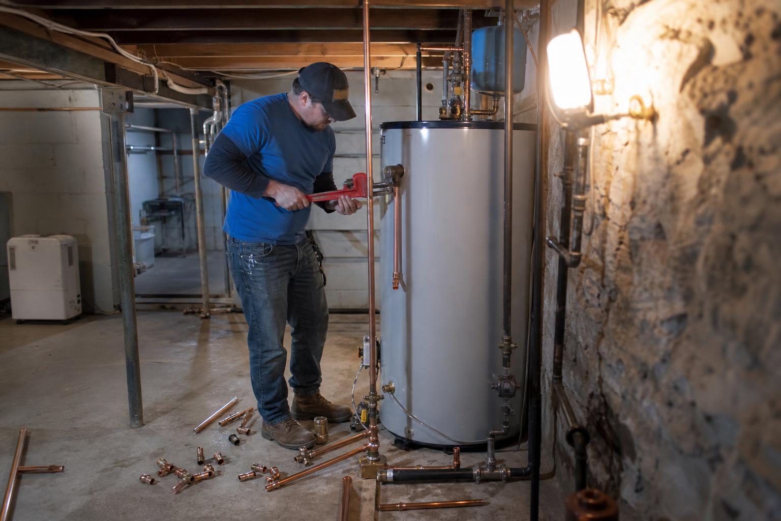 Plumbing work illustration